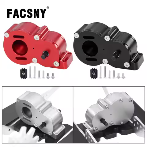 Full Metal Gearbox Middle Transmission Box With Motor Gear For 1/10 RC Crawler SCX10 II III 90046 LC