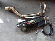 ท่อ HONDA FORZA300 ปีเก่า 2014-2017 ชุดท่อ Forza300+AK14 นิ้วสีเคฟล่า