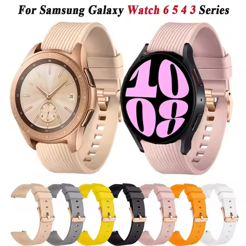Silicone 20mm Strap For Samsung Galaxy Watch 6/5/4/3 Active 2 40 44mm Watchband Bracelet Galaxy Watc