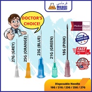 (HOT ITEM) DISPOSABLE NEEDLE 18G / 21G / 23G / 25G / 27G (NIPRO/UNIGLOVES/MEDTOPIA) STERILE NON-TOXI