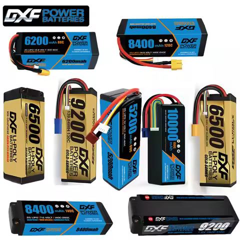 DXF Lipo 2S 4S 6S Battery 15.2V 9200mAh 7000mah 6500mah 6200mah 5200mah 130C 100C 80C for RC Car Tru