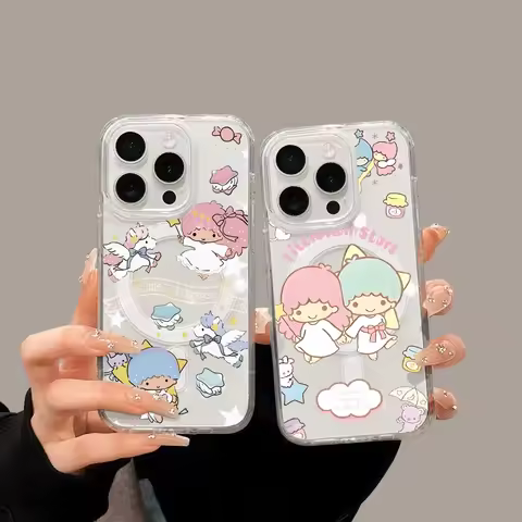 Sanrio Little Twin Stars Phone Case For IPhone 11 12 Mini 13 14 17 Pro Max 8+ 7+ 7 8 6 X XS MAX XR P