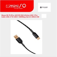 Mazer/M-PL3Pro-A2C250-BK/Infinite.LINK 3 Pro Cable USB-A TO USB-C 480Mbps/Qc3.0-30W/2.5M-Black