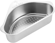 Cabilock 1 Set Stainless Steel Drain Basket Kitchen Sucker Storage Rack Sink Storage Holder Small Sink Strainer Stainless Steel Colander Strainer Corner Sink Household Organizer