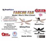 CHEAPEST INSTALLATION Fanco Fan Rito 5 (SMART Optional)DC Celling Fan w 24w light 3tone