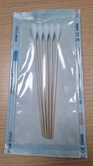 ไม้พันสำลี ปลอดเชื้อ Cotton Swab Sterile 6" M(5 ก้าน/ซอง) (20ซอง/ถุง) WeCare