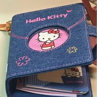 OHAYA | Hello kitty Denim Shell Notebook 5-Hole Loose-Leaf Notebook M5 Portable Notebook