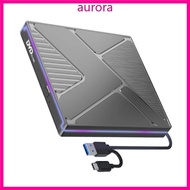 Auro Thin External USB3 0 Type C Disc Burning Reader USB3 0 and Type C Port With Color Lighting for 