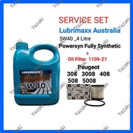 (Oil Filter 1109-Z1 +lubrimaxx 5W40-4L) FULLY Synthetic Peugeot 308 3008 408 508 5008