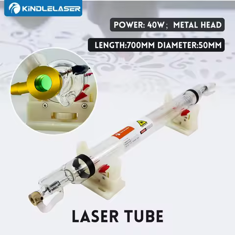 KINDLELASER 35-45W Co2 Metal Laser Tube 720MM 40W Glass Laser Lamp for CO2 Laser Engraving Cutting M