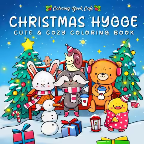 Christmas Hygge Cute & Cozy Coloring Book for Adults Drawing Perfect Gift Party and Birthday