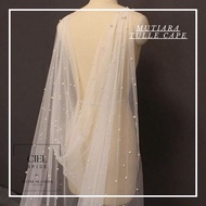 Pearl tulle bride cape bolero robe cover wedding dress by CIEL BRIDE