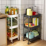 RS Multifunction 3 Tier Trolley Storage Rack Foldable Trolley  Lockable Wheels Shelves Kitchen Rack