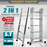 20STEP (5.7M) Heavy Duty Aluminium Multipurpose Ladder Tangga Lipat Folding Ladder Work Ladder 5 Ste