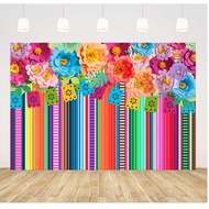 Ticuenicoa 5x3ft Fiesta Backdrop Photobooth Flowers Fiesta Background Drop Cinco De Mayo Backdrop fo