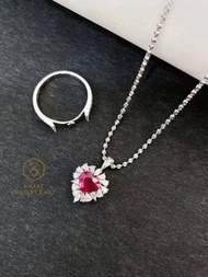 新品nice又sweet！😍❤️✨！ Guild 1.24ct Burma Ruby Ring & Pendant！ Sweet優雅緬甸紅寶戒指💍！Sweet心型shape♥️ 緬甸紅寶石1.24ct