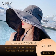 NEW vineyOversized Brim Sun Hat for Women Summer Foldable Sun Protection Hat Women's UV Protection Bucket Hat Children