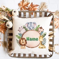 Personalized Animal Print Pillow Custom Name Case Pillow Dust Cover Bedroom Party Decoration Child