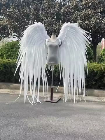 New white angel wings dance props swan simulation feather studio shooting photo cos decorative appli