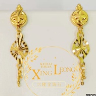 Xing Leong 916 Gold Skru Hanging Earring / Subang Skru Hanging Emas 916