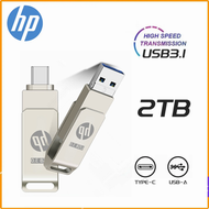 HP USB โลหะแฟลชไดร์ฟ1TB 2TB 2 In 1แบบ2 In 1ประเภท Mini-C U Stick หน่วยความจำ OTG ที่เก็บของ