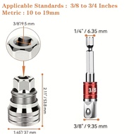 2pcs Set 10-19mm (0.39-0.75 Inches), Universal Adjustable Magic Socket Wrench, Multifunctional Ratch