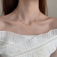 Hollow Four-Leaf Clover Stainless Steel Necklace Female, Does Not Fade When Touched