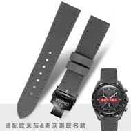Suitable for Omega Co-Branded Planet Speedmaster Diefei New Old Seahorse 300 Series Nylon Canvas Watch Strap 19-22mm