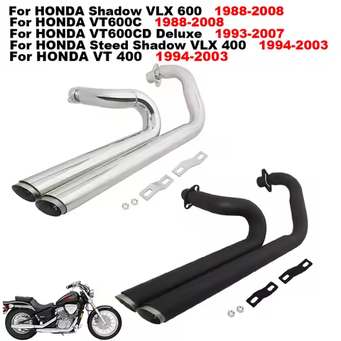 Motorcycle Exhaust System Tube For HONDA Shadow VLX 600 VT600C 1988-2008 VT600CD Deluxe 1993-2007 St