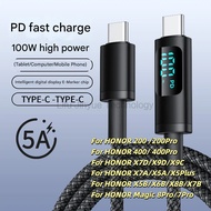 100W fast charging data cable digital display type c cable fast charging for HONOR 200 200Pro 400 40