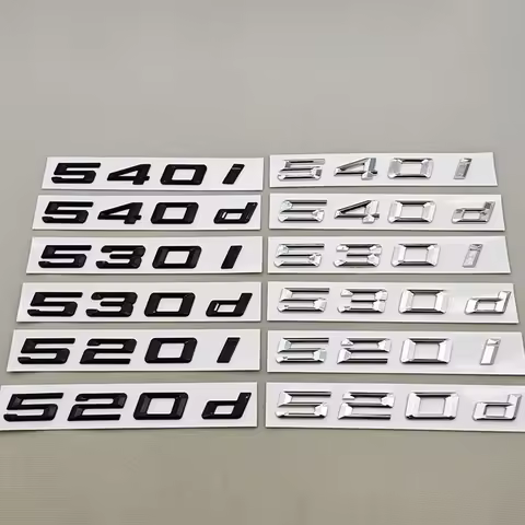 3D ABS Car Letters Logo 520i 530i 540i Rear Trunk Badge Sticker Decals For BMW 5 Series 520i 530i 54