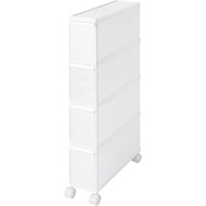 【Direct from Japan】LIKE-IT Kitchen Storage, Gap, Drawer, Super Slim, 4 Tiers, With Casters, Approx. 