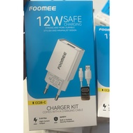 CHARGER TYPE C 2.4A MAX FOOMEE 12W TYPE C CHARGER/ TYPE C/