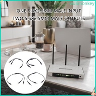 WU DC5521 5525 to Double DC5521 5525 Splitter Cord 1xMale to 2xMale Power Adapter Cable Wire for LED