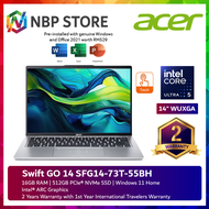 Acer Swift GO 14 SFG14-73T-55BH 14" WUXGA Touch Screen Laptop Pure Silver ( CU5-125H, 16GB, 512GB, Intel Arc, W11, HS )