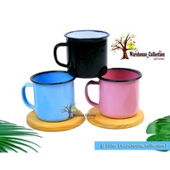 in stock HITAM Color Enamel Zinc Cup/7cm Zinc Cup Pink, Blue, Black