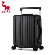OIWAS business trip mens and womens fashion suitcase 20 Inch Carry On Luggage Aluminum frame+PC Hard Case Travel Suitcase 8 Spinner Wheels Rolling Luggage with Front Compartment Double TSA Locks (OCX6692)