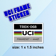 UCI Frame Sticker (latest design) (Custom) (Waterproof)
