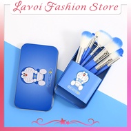 LAVOI KM053 KUAS MAKE UP SET DALAM KOTAK MOTIF DORAEMON HELLO KITTY 7IN1 COD
