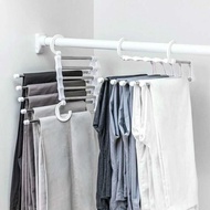 5-in-1 Tier Stainless Steel Racks Trousers Hanger Clothing Wardrobe Storage Organization Drying Hanger Closet Organizer Dropship