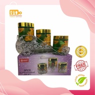 Toples Lebaran 2025 Mewah Estetik Toples Kaca Set 3 in 1 + Rak Stainless Steel Motif | Toples Set Le