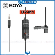 Boya BY-M1 Lavalier Microphone Lapel Clip-on Microphone, Omnidirectional Electret Condenser Mic TRRS