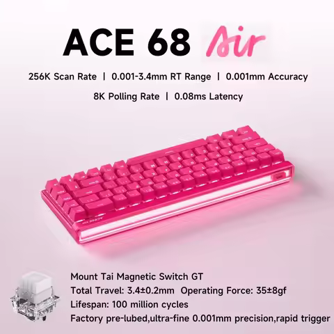 MCHOSE Ace 68 Air Magnetic Axis Mechanical Keyboard Wired GASKET RGB 0.001mmRT Low Latency Customize