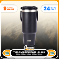Tyeso 1200ml Multipurpose Tumbler Hot & Cold (Black) with Handle Vacuum Insulated Coffee Portable Tu