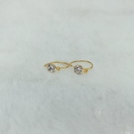 375% Gold Round Baby Earrings