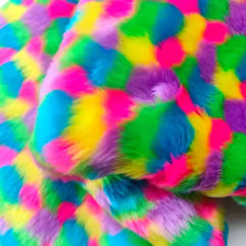 1yard Jacquard Colorful Long Pile Plush Faux Rabbit Fur Imitation Fox faux fur fabric for patchwork 