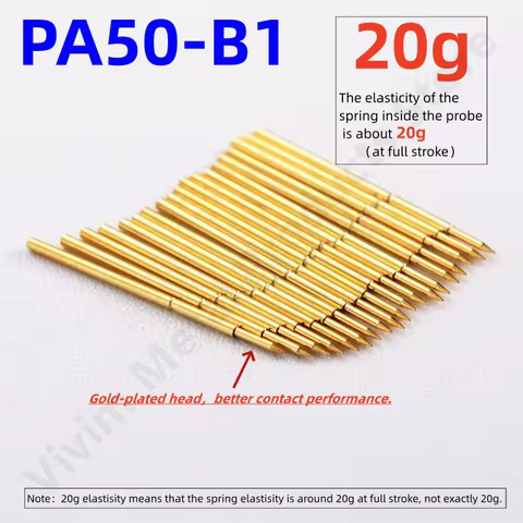 20/100PCS PA50-B1 20g Spring Test Probe Test Pin Pogo Pin P50-B1 P50-B PCB Test Tool 0.48/0.68/16.35