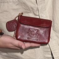 [New Style] Cute Cute kt Cat Handmade Red Leather Coin Purse Mini Kitten Portable Earphone ID Portab