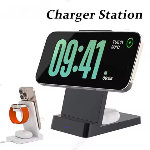 Magnetic Fast Wireless Charging Station For MagSafe Foldable Charger Stand for iPhone 17 16 15 14 13