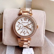 MICHAEL KORS手錶 MK手錶女 MK5781玫瑰金色鋼帶錶 鑲鑽多功能腕錶 精品錶 石英錶 女生手錶 時尚休閒女錶 39mm大直徑手錶 正品代購女生腕錶